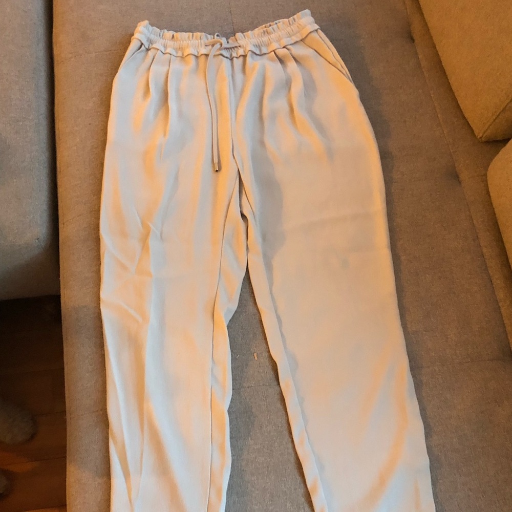 ZARA Crepe Jogger Pants in Light Gray